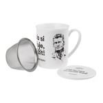 Baťa's Trust - Porcelain Mug with Stainless Steel Strainer and Lid, 250 ml