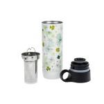 Four-leaf clover thermos flask with stainless steel strainer, 450 ml