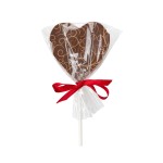 Heart-shaped lollipop made of milk chocolate, 25 g