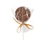 A round lollipop made of milk chocolate, 25 g