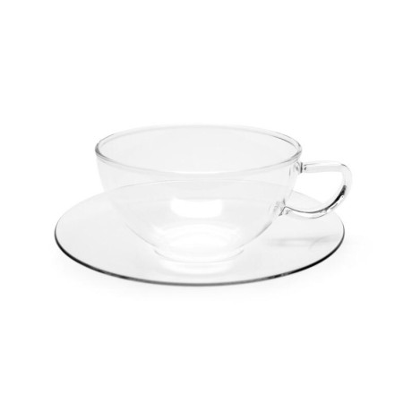 Glass cup and saucer - Mikado, 150 ml