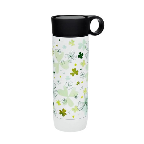 Four-leaf clover thermos flask with stainless steel strainer, 450 ml