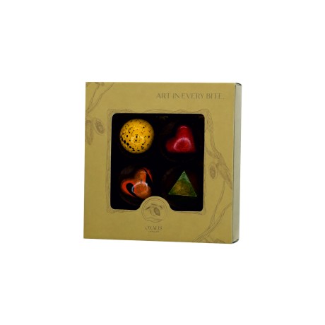 Gift box with 4 pralines - gold