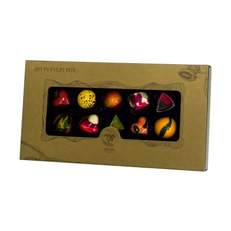 Gift box with 10 pralines - gold