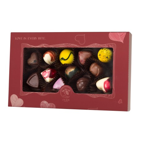 Gift box with 13 pralines - red