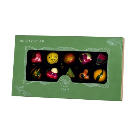 Gift box with 10 pralines - green