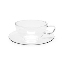 Glass cup and saucer - Mikado, 150 ml