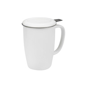 Kukui - porcelain mug with stainless steel strainer and lid, 440 ml