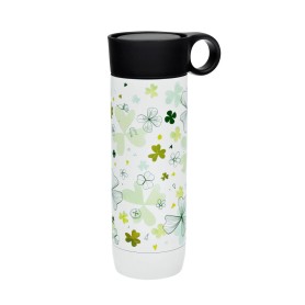 Four-leaf clover thermos flask with stainless steel strainer, 450 ml