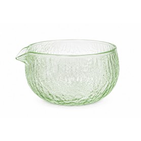 Glass matcha bowl - green