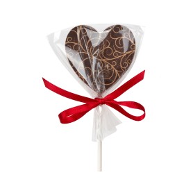 Heart lollipop - dark chocolate, 25 g