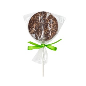Round lollipop made of dark chocolate, 25 g