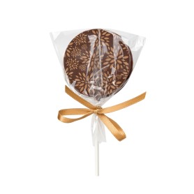 A round lollipop made of milk chocolate, 25 g