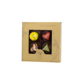 Gift box with 4 pralines - gold
