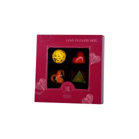 Gift box with 4 pralines - red