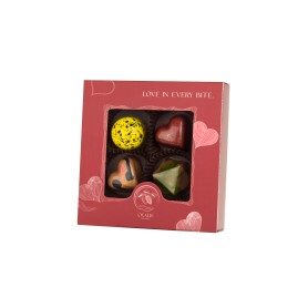 Gift box with 4 pralines - red