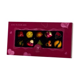 Gift box with 10 pralines - red