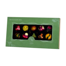 Gift box with 10 pralines - green
